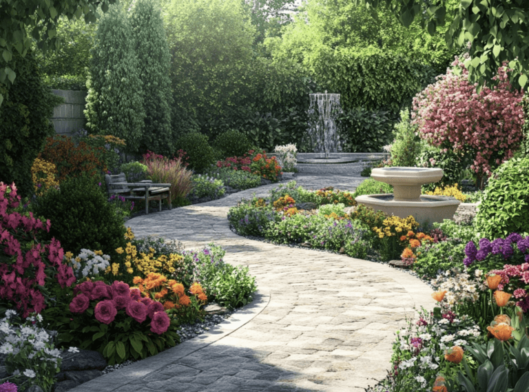 aménagement paysager piscine moderne avec terrasse en bois